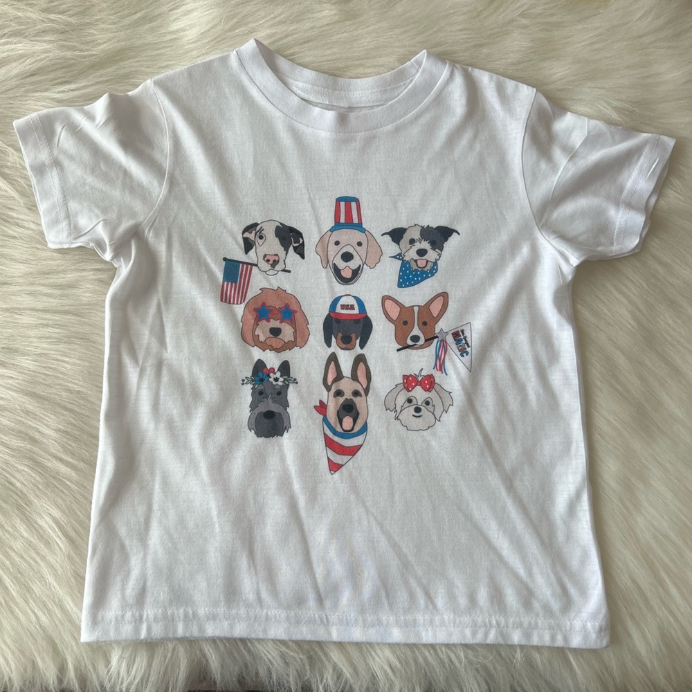 Nora Madison Designs Patriotic Puppies Tee. Size 4/5.